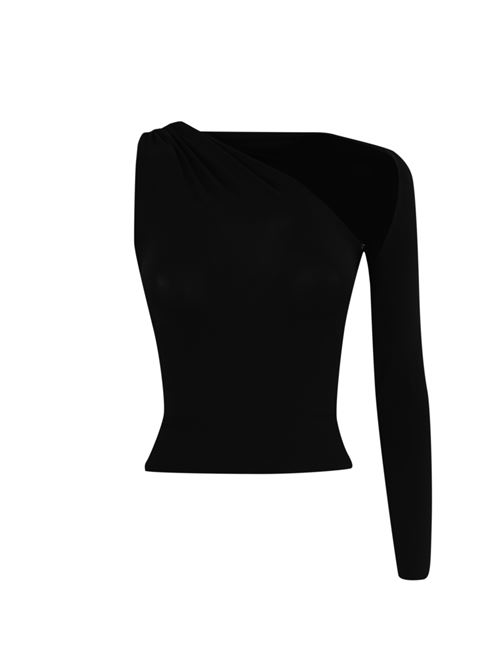 Top monospalla stretch nero Philosophy di Lorenzo Serafini | A0923 57010555